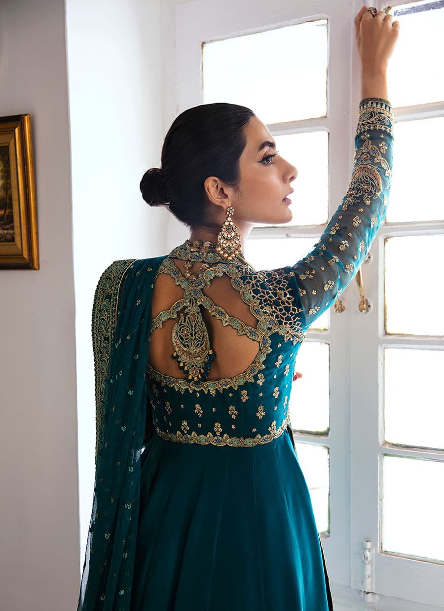 Farah Talib Aziz | Mayna Festive Luxe | AFRA TEAL - House Of Anaya