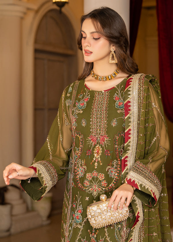 Strawberry | Rimjhim Chiffon Collection | FLS-RJ-002 - House Of Anaya