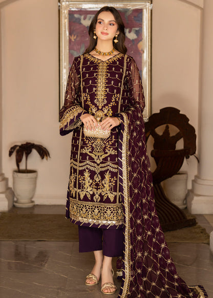 Strawberry | Rimjhim Chiffon Collection | FLS-RJ-004 - House Of Anaya