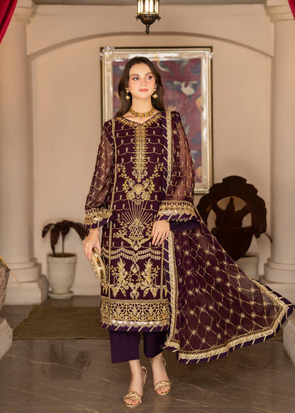 Strawberry | Rimjhim Chiffon Collection | FLS-RJ-004 - House Of Anaya
