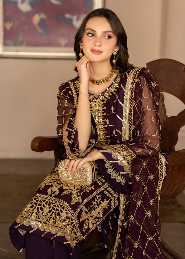 Strawberry | Rimjhim Chiffon Collection | FLS-RJ-004 - House Of Anaya