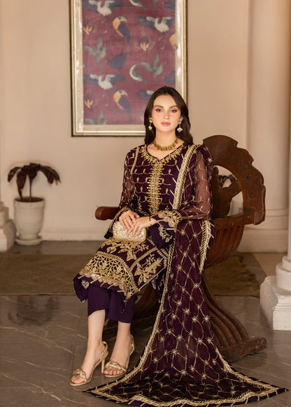 Strawberry | Rimjhim Chiffon Collection | FLS-RJ-004 - House Of Anaya