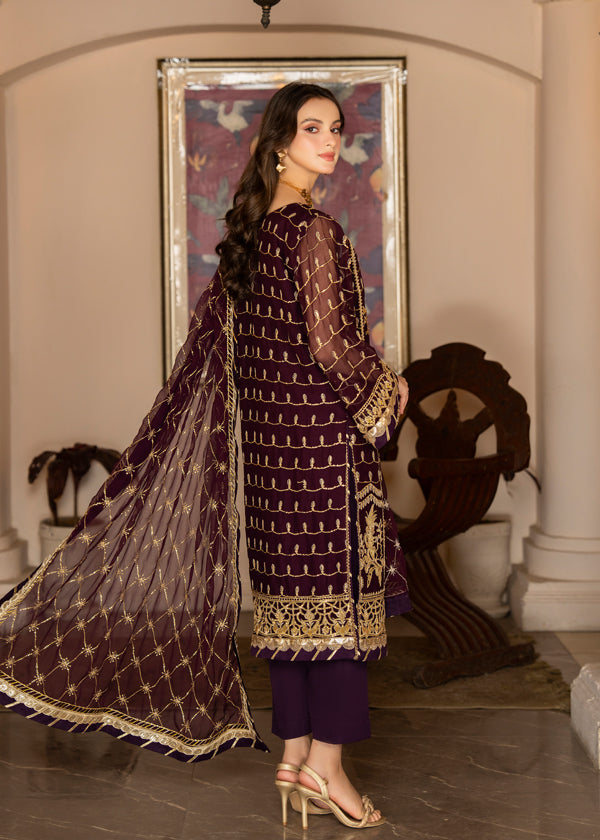 Strawberry | Rimjhim Chiffon Collection | FLS-RJ-004 - House Of Anaya