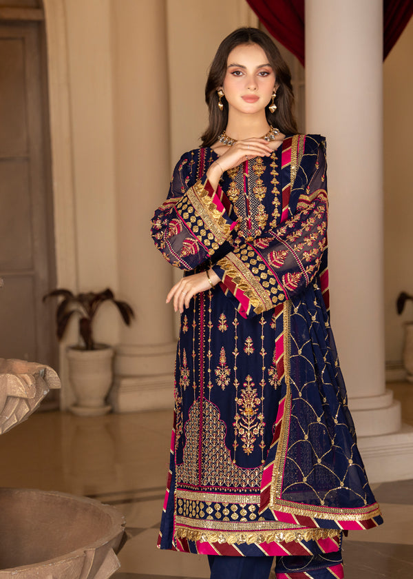 Strawberry | Rimjhim Chiffon Collection | FLS-RJ-005 - House Of Anaya