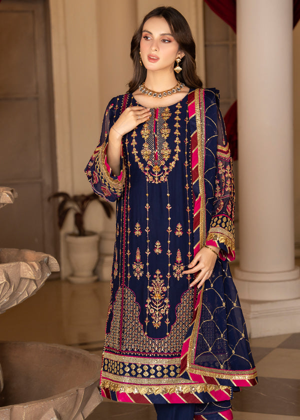 Strawberry | Rimjhim Chiffon Collection | FLS-RJ-005 - House Of Anaya