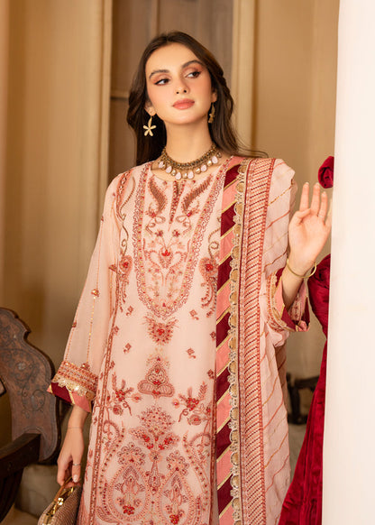 Strawberry | Rimjhim Chiffon Collection | FLS-RJ-006 - House Of Anaya