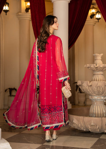 Strawberry | Rimjhim Chiffon Collection | FLS-RJ-007 - House Of Anaya