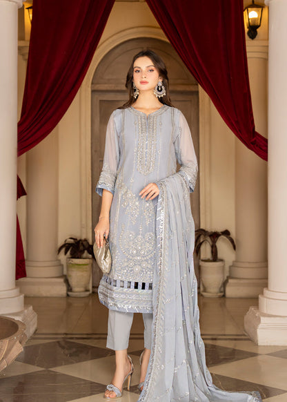 Strawberry | Rimjhim Chiffon Collection | FLS-RJ-008 - House Of Anaya