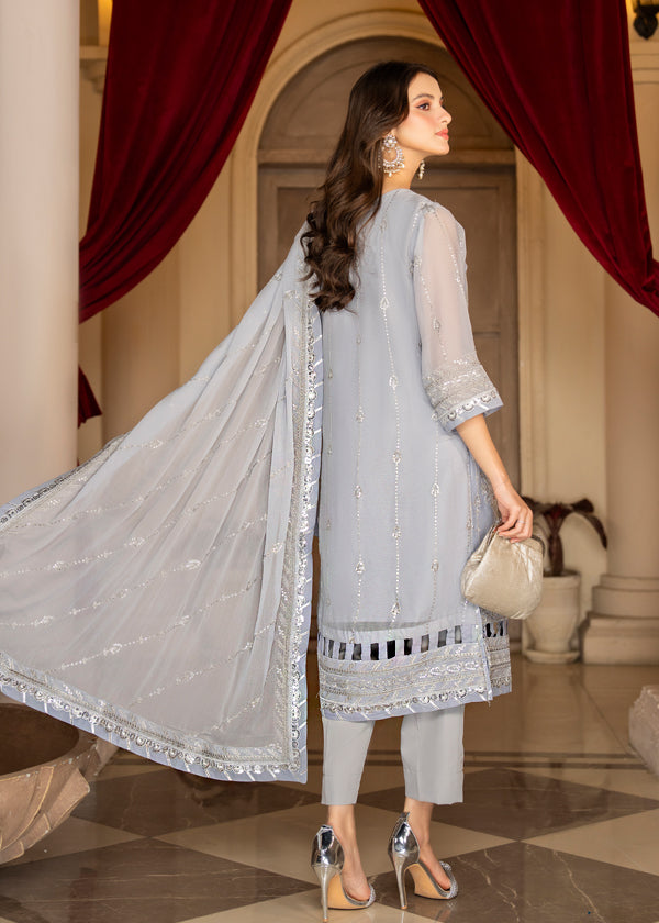 Strawberry | Rimjhim Chiffon Collection | FLS-RJ-008 - House Of Anaya