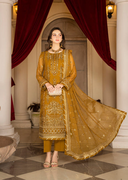 Strawberry | Rimjhim Chiffon Collection | FLS-RJ-009 - House Of Anaya