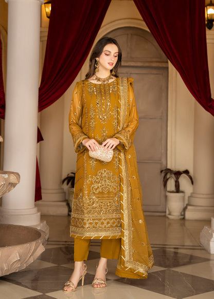 Strawberry | Rimjhim Chiffon Collection | FLS-RJ-009 - House Of Anaya