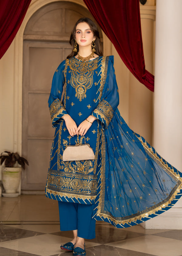 Strawberry | Rimjhim Chiffon Collection | FLS-RJ-010 - House Of Anaya