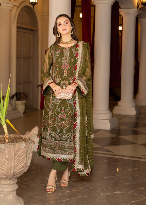 Strawberry | Rimjhim Chiffon Collection | FLS-RJ-002 - House Of Anaya