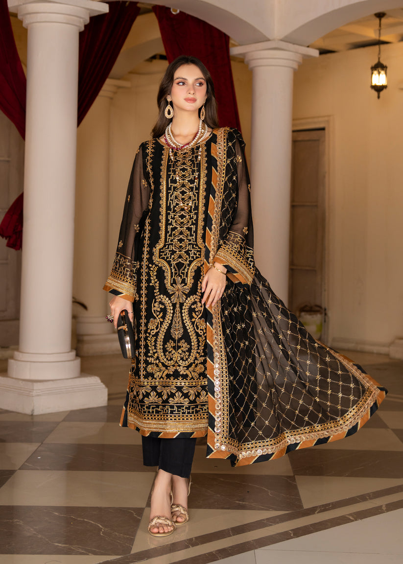 Strawberry | Rimjhim Chiffon Collection | FLS-RJ-001 - House Of Anaya