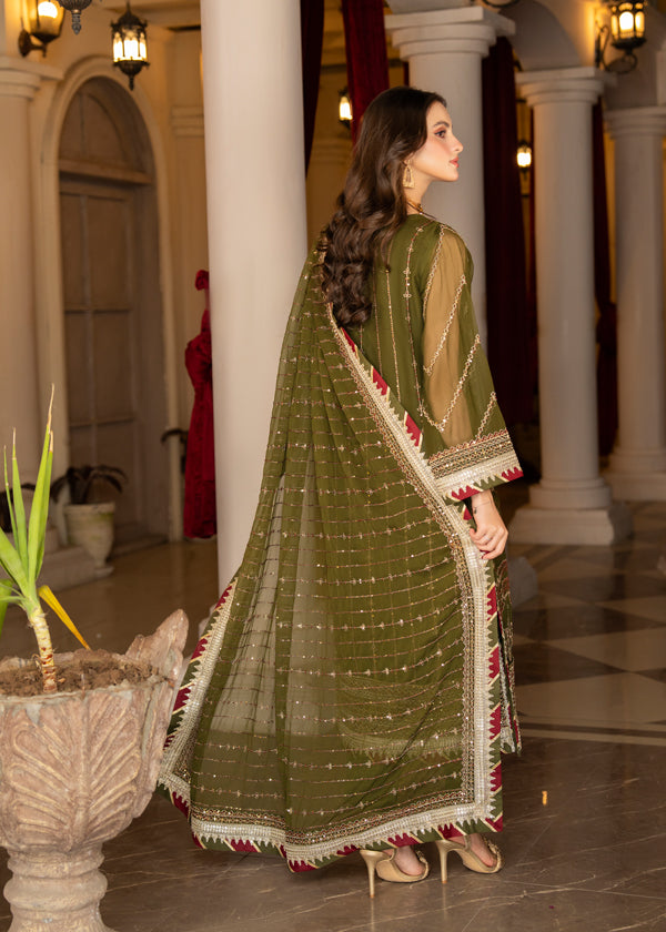 Strawberry | Rimjhim Chiffon Collection | FLS-RJ-002 - House Of Anaya