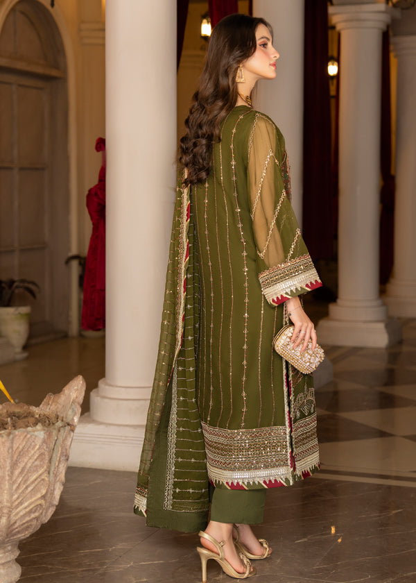Strawberry | Rimjhim Chiffon Collection | FLS-RJ-002 - House Of Anaya