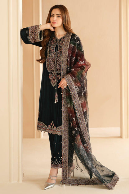 JAZMIN__Embroidered Velvet Formal VF-2039 - House Of Anaya