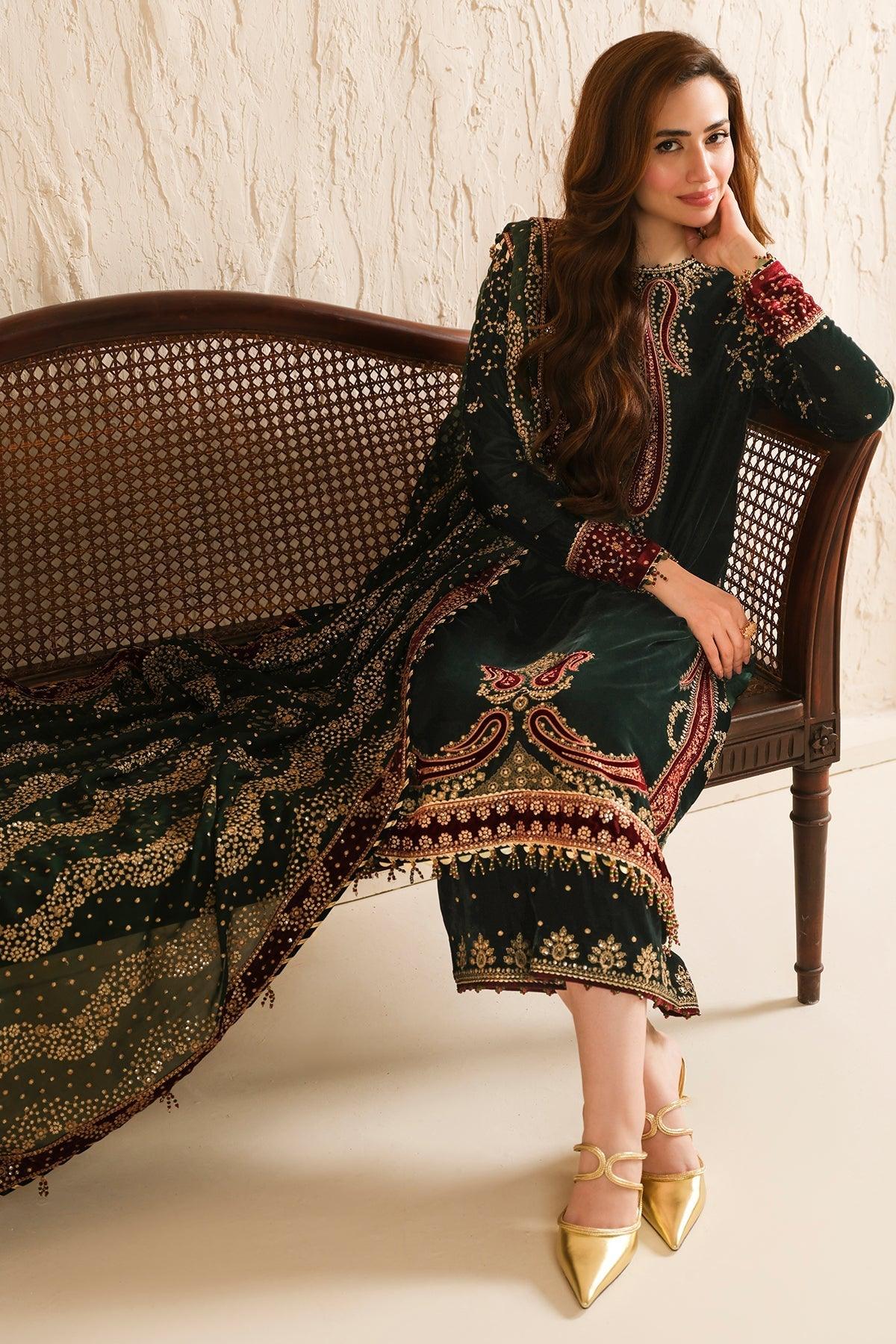 JAZMIN__Embroidered Velvet Formal VF-2034 - House Of Anaya