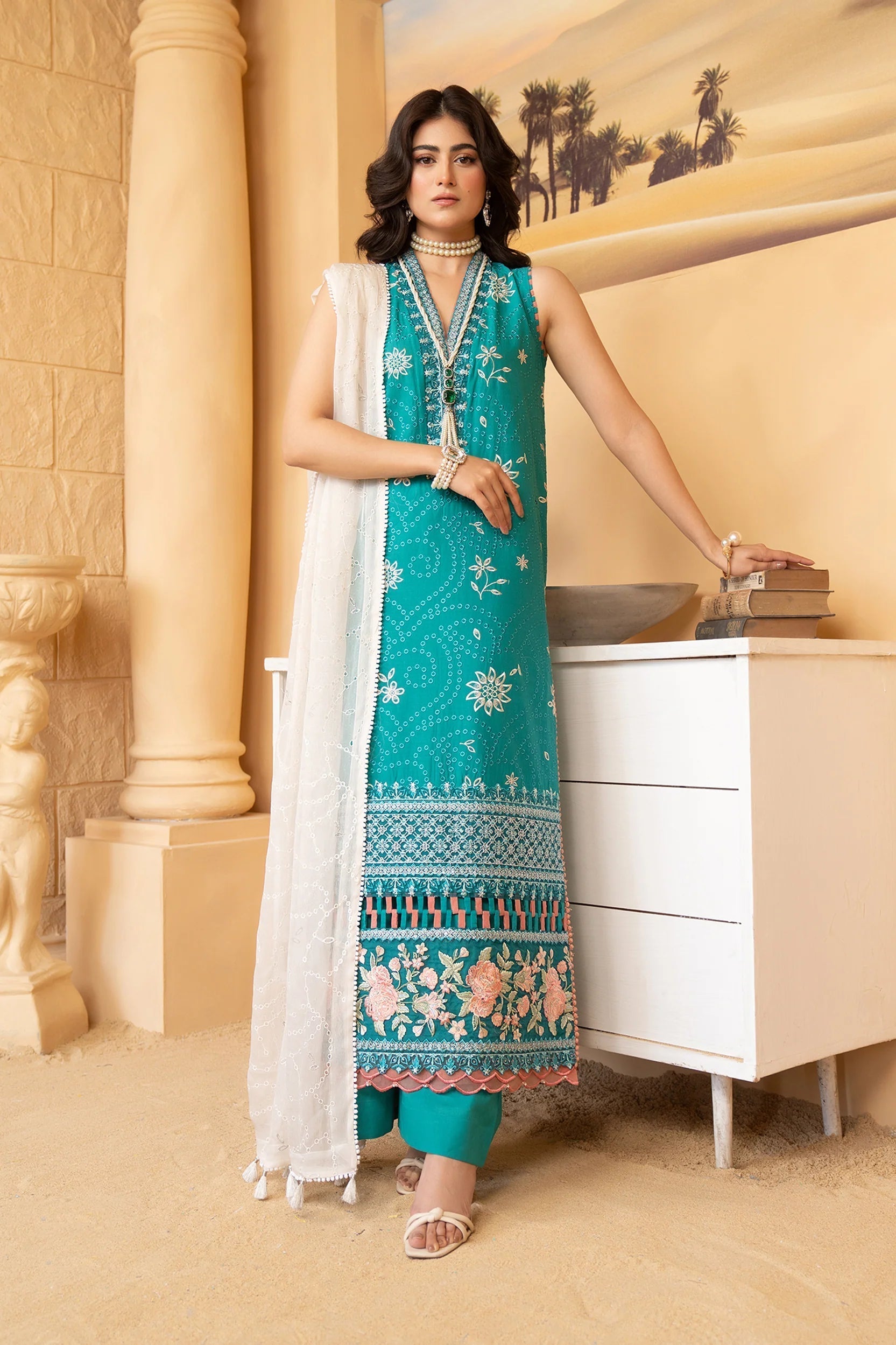 Hemstitch | Summer Luxury Lawn 24 | Turquoise