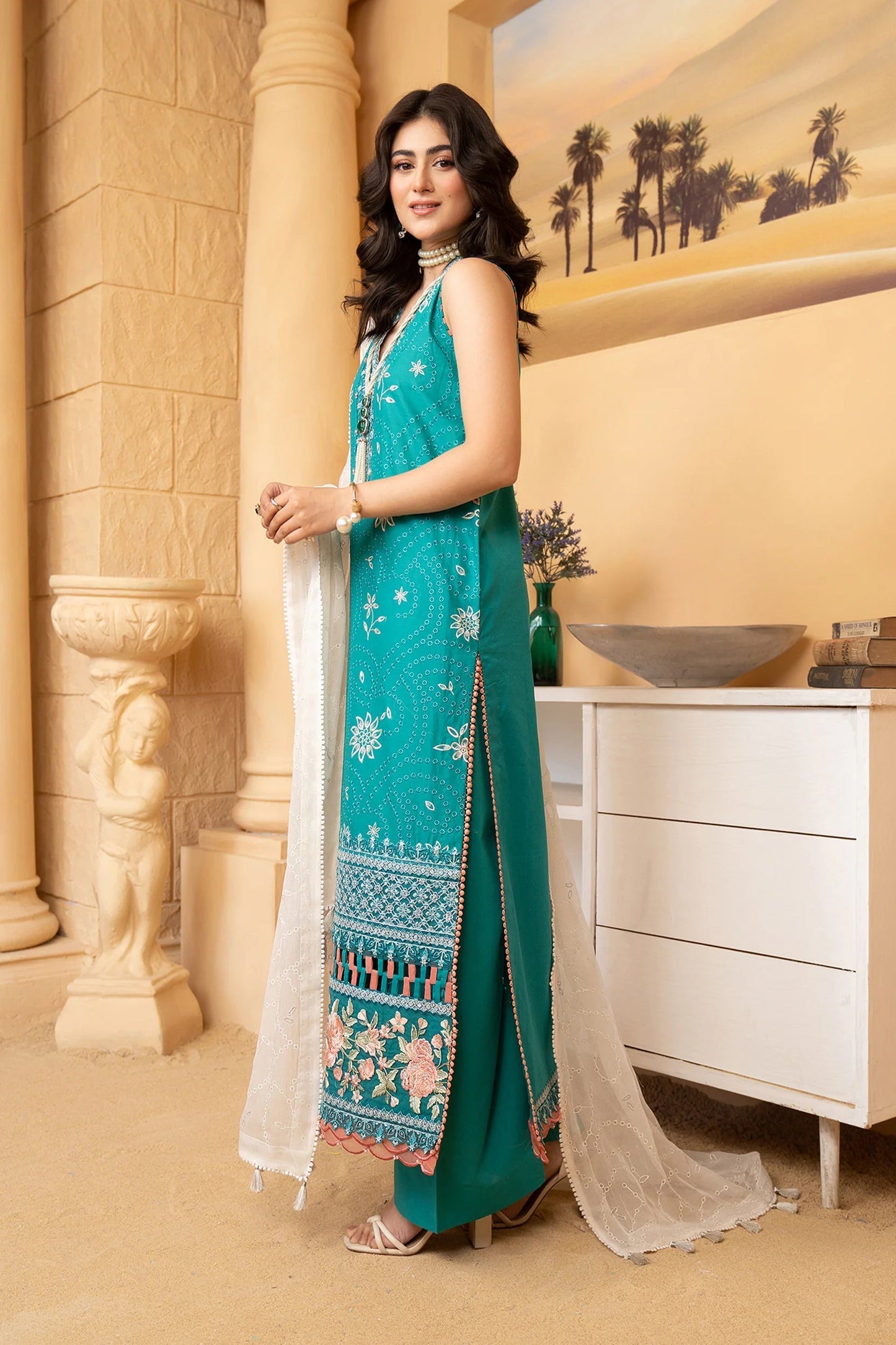 Hemstitch | Summer Luxury Lawn 24 | Turquoise