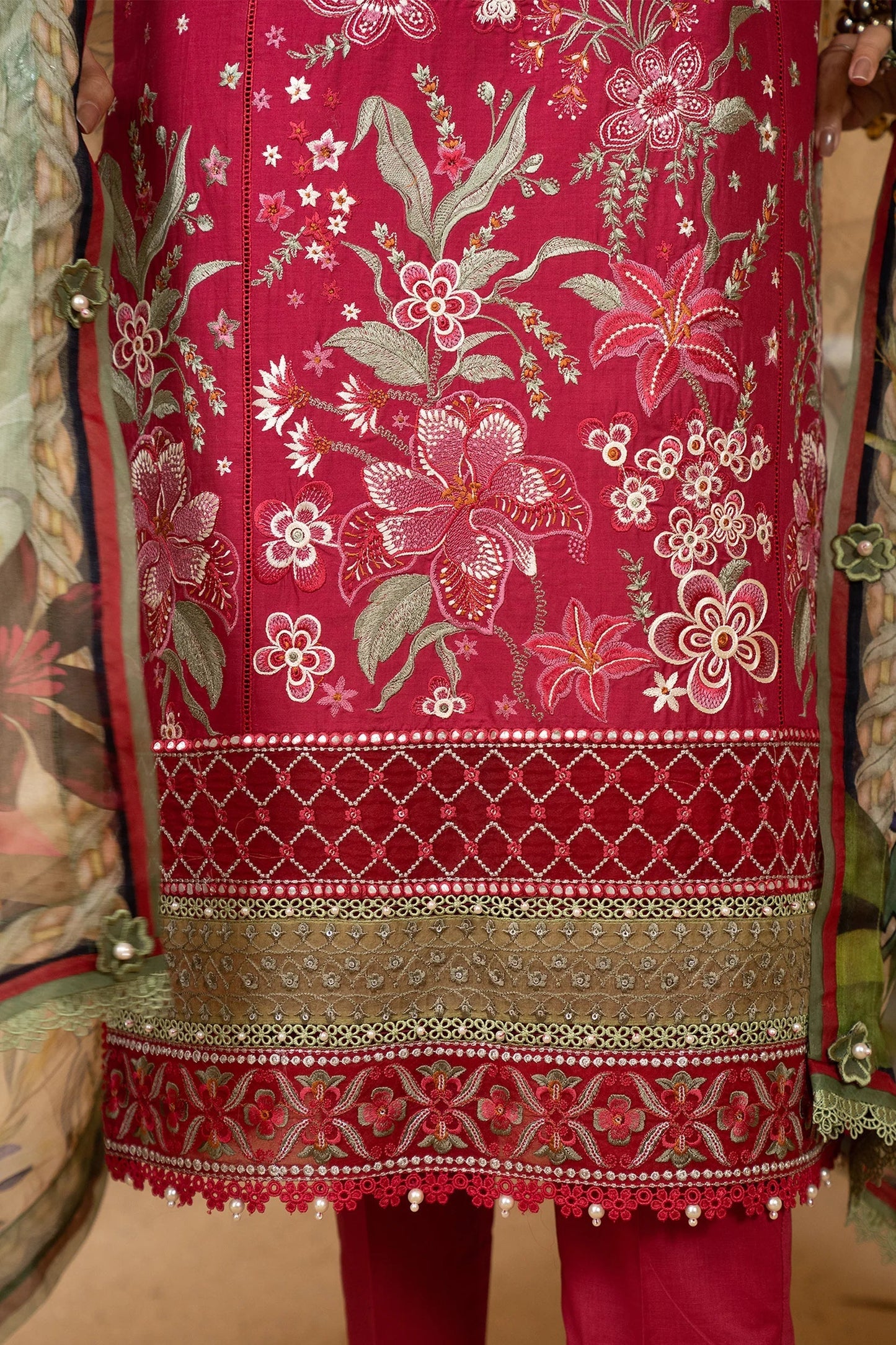 Hemstitch | Summer Luxury Lawn 24 | Scarlet Red