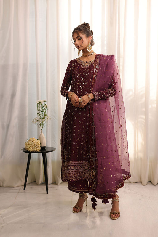 Dhanak | DHANAK COUTURE | Zylah:  SS24HF-3016 PURPLE 3Pcs