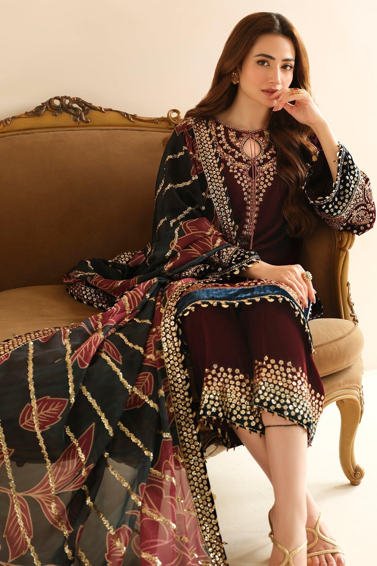 JAZMIN__Embroidered Velvet Formal VF-2038 - House Of Anaya