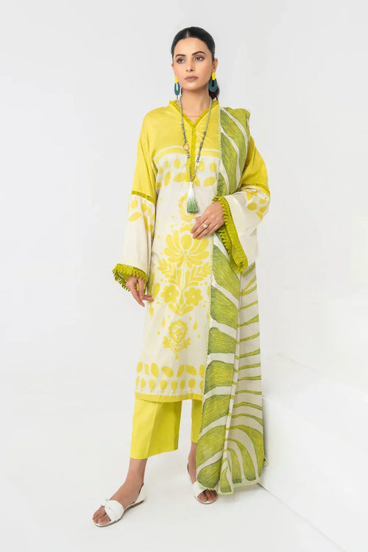 Ittehad | Printed Lawn 24 | IP3P06-3PS-LMN - House Of Anaya