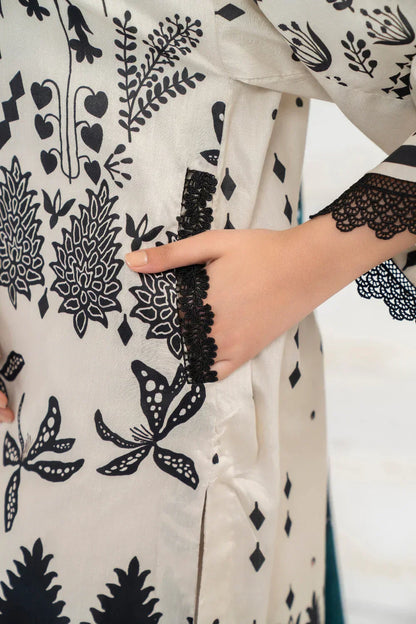 Ittehad | Printed Lawn 24 | IP3P02-3PS-BGE - House Of Anaya