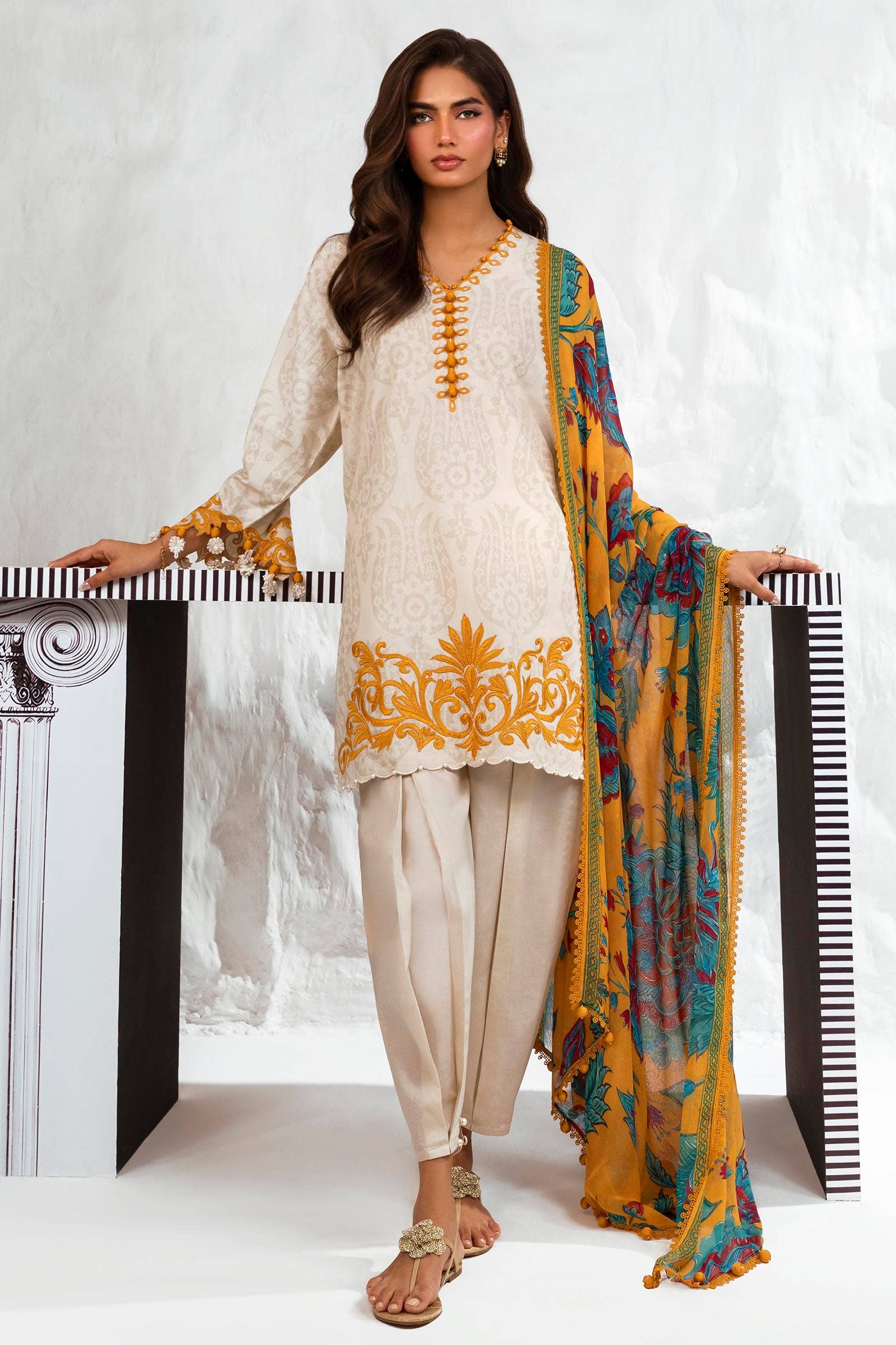 Sana Safinaz | Muzlin Summer 24 | 003B-CI - House Of Anaya