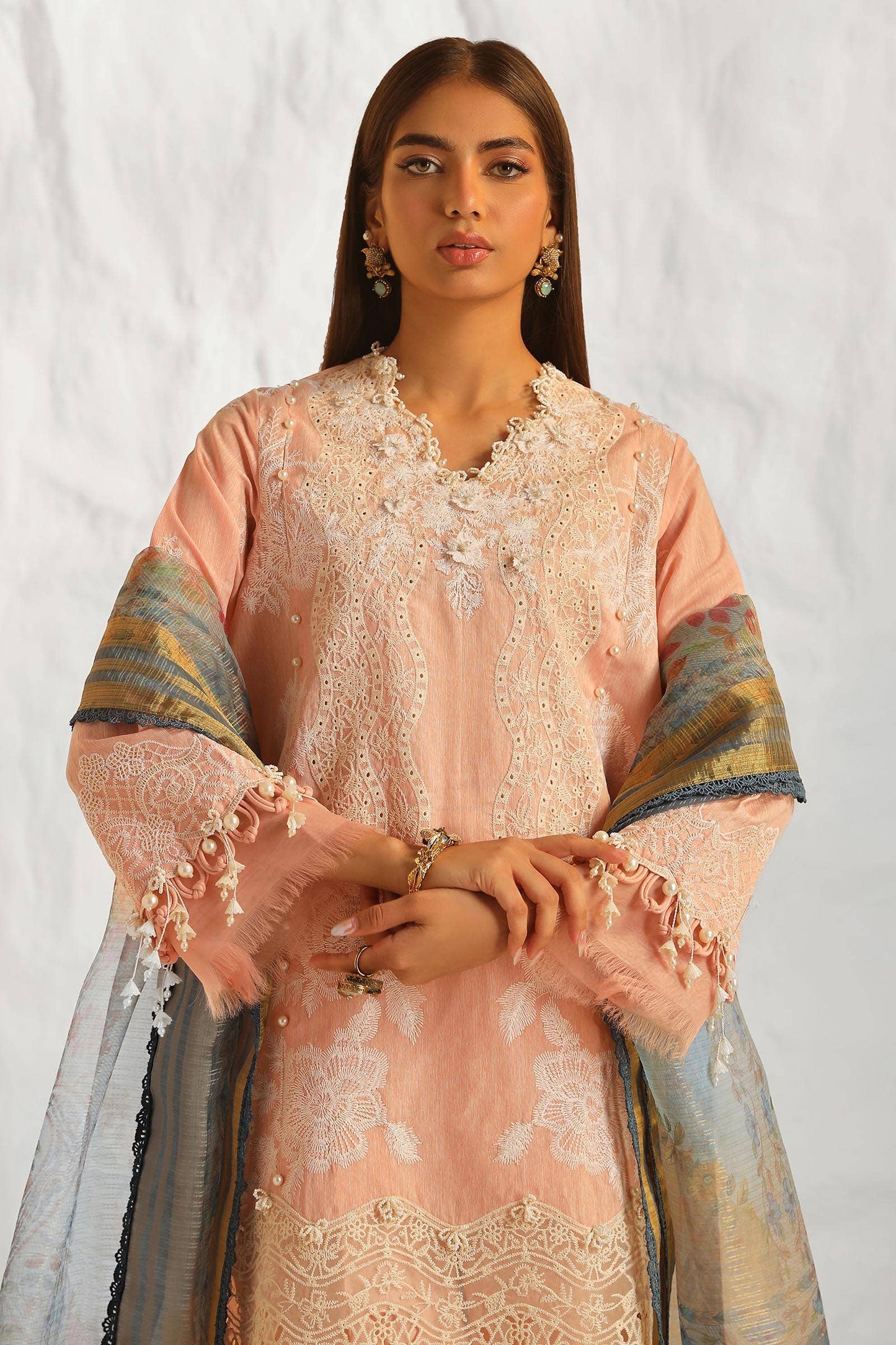 Sana Safinaz | Muzlin Summer 24 | 013A-DH - House Of Anaya