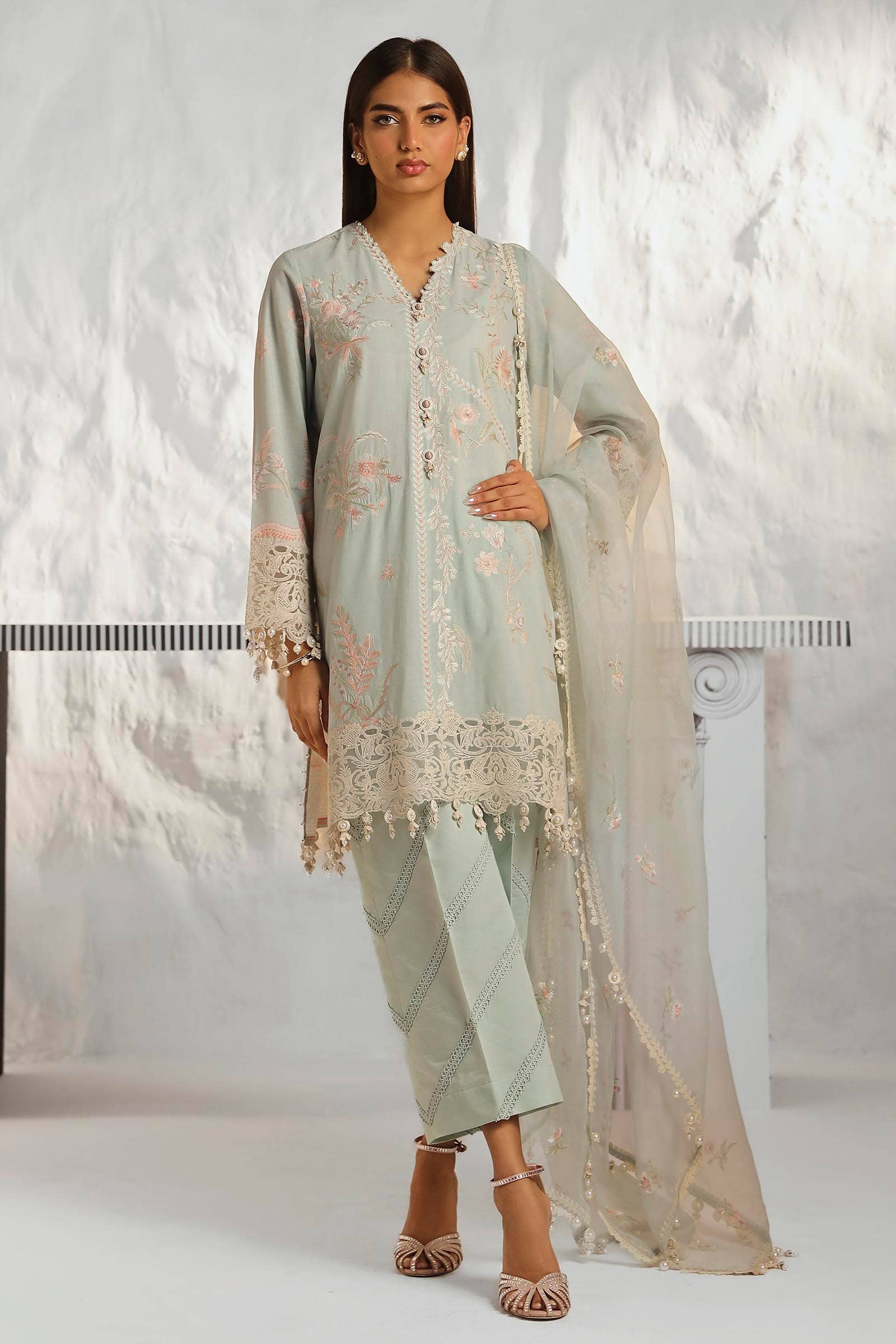 Sana Safinaz | Muzlin Summer 24 | 018A-CV - House Of Anaya