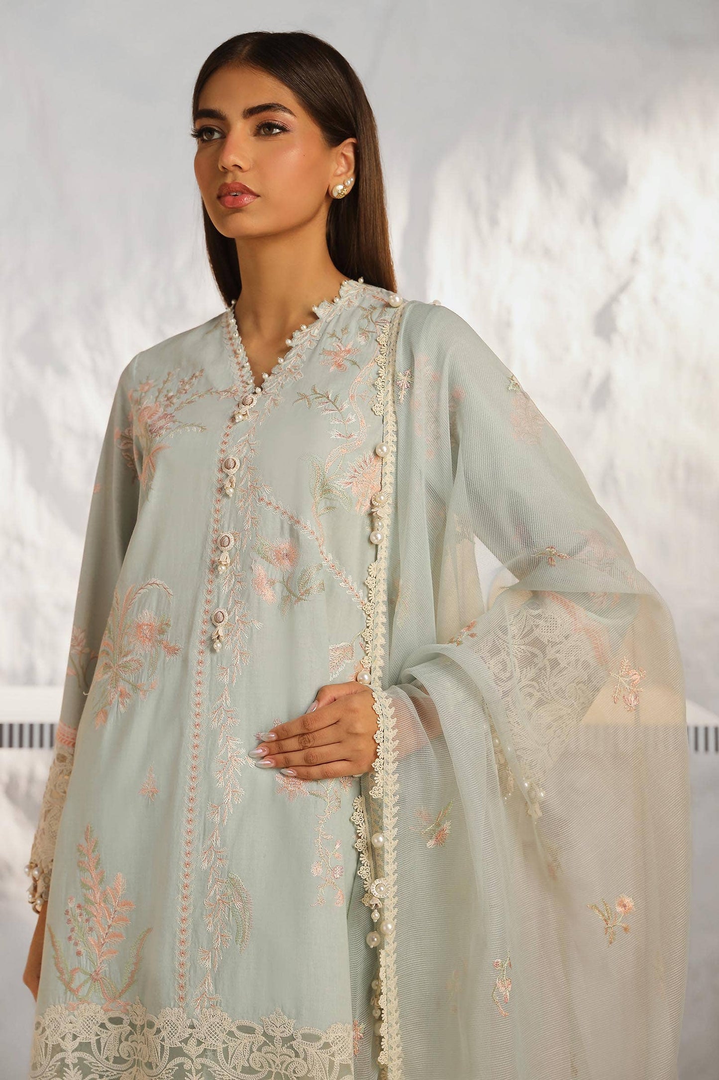 Sana Safinaz | Muzlin Summer 24 | 018A-CV - House Of Anaya