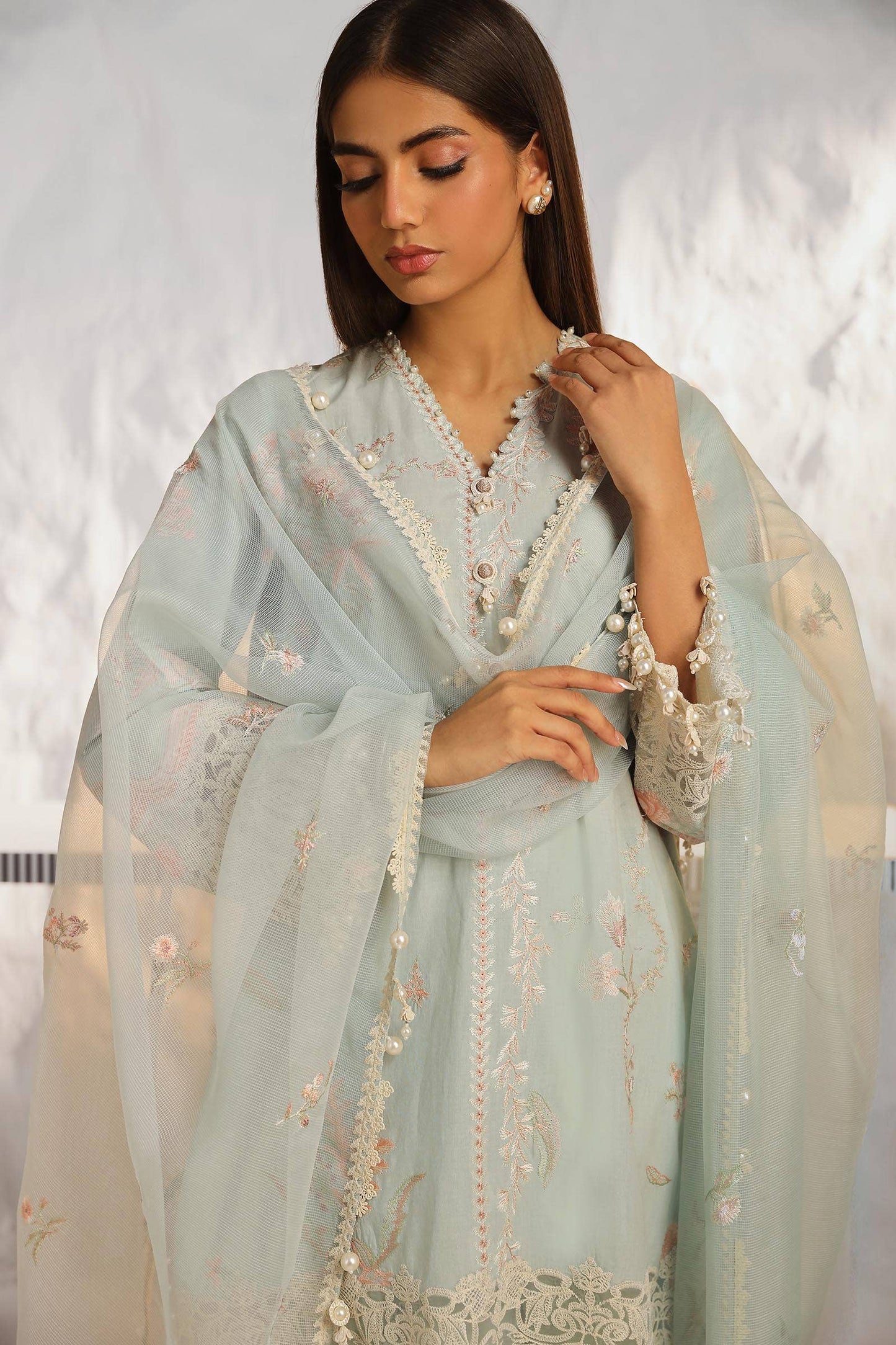 Sana Safinaz | Muzlin Summer 24 | 018A-CV - House Of Anaya