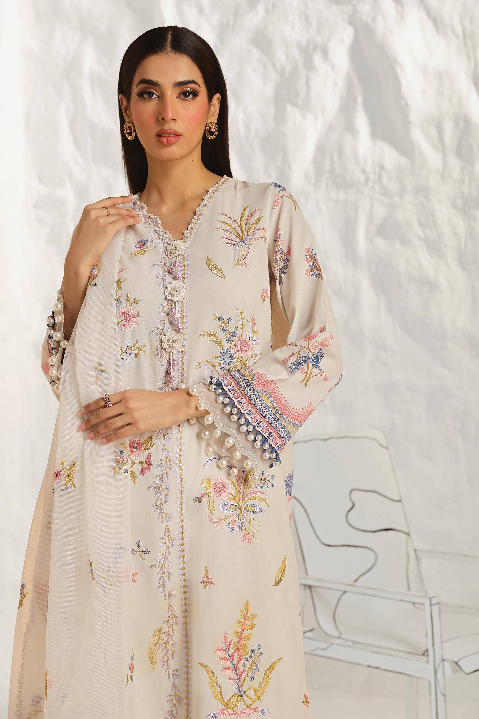 Sana Safinaz | Muzlin Summer 24 | 018B-CV - House Of Anaya