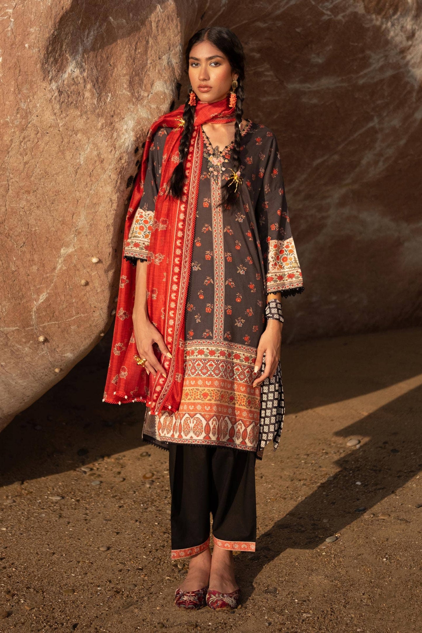Sana Safinaz | Mahay Spring 24 | H241-017A-2BK - House Of Anaya