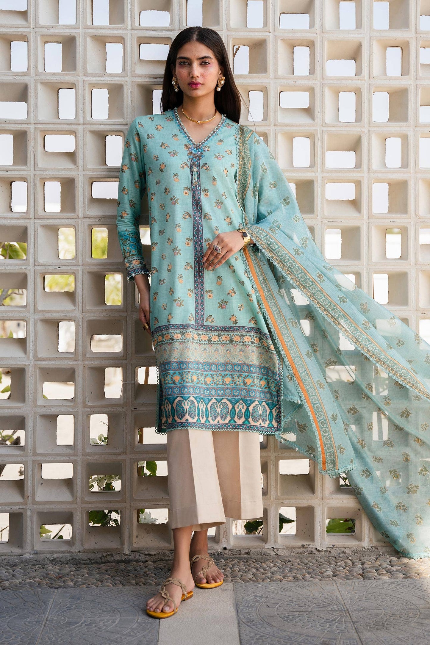 Sana Safinaz | Mahay Spring 24 | H241-017B-2BK - House Of Anaya