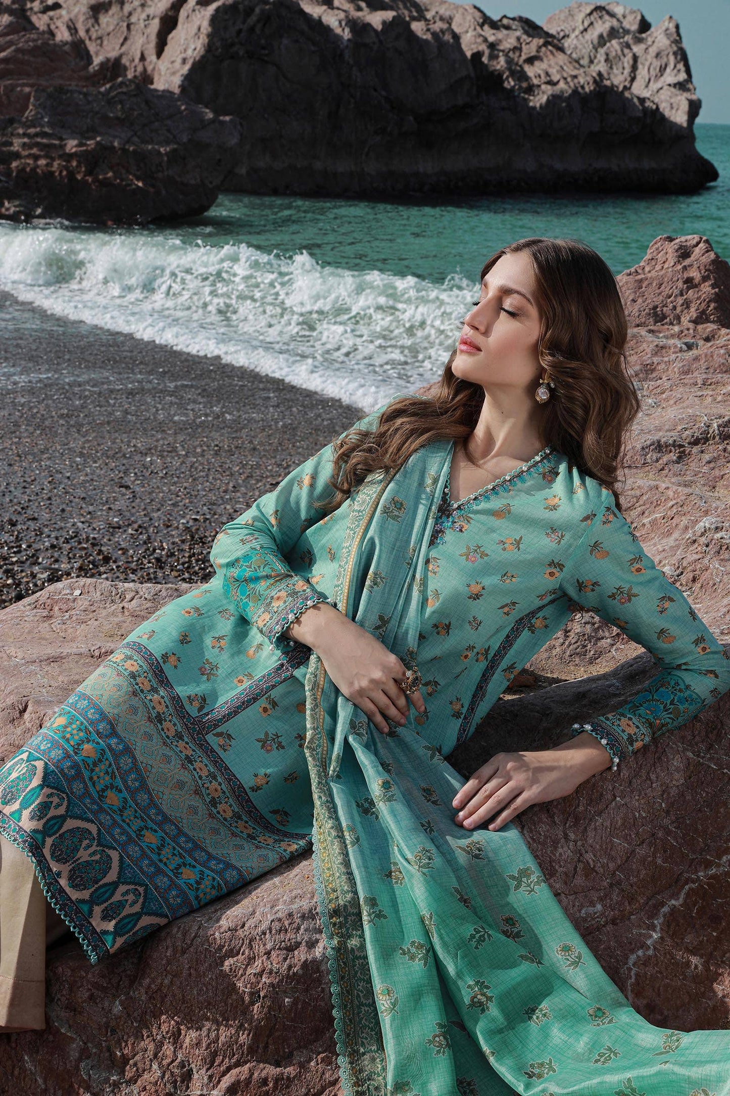 Sana Safinaz | Mahay Spring 24 | H241-017B-2BK - House Of Anaya