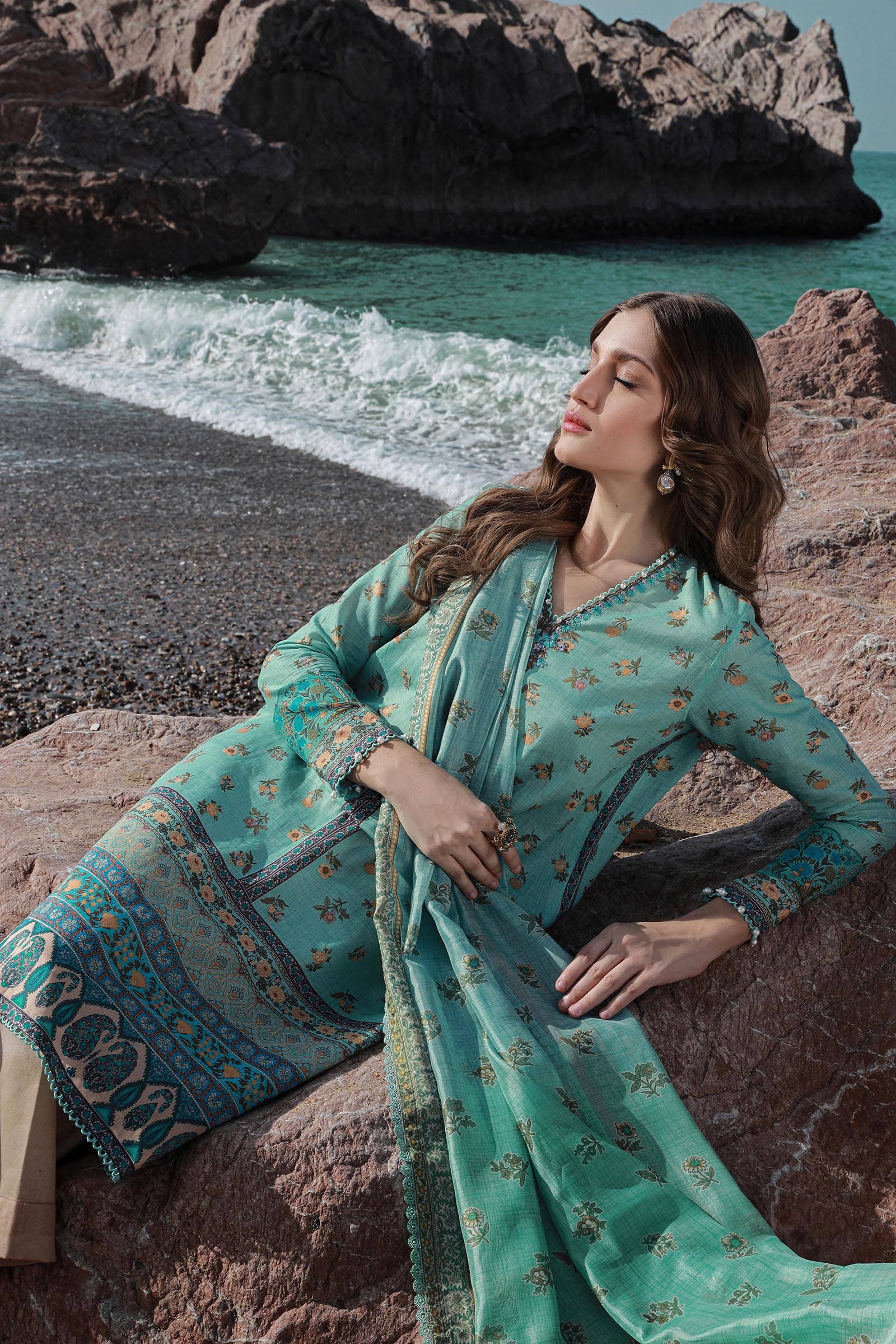 Sana Safinaz | Mahay Spring 24 | H241-017B-2BK - House Of Anaya