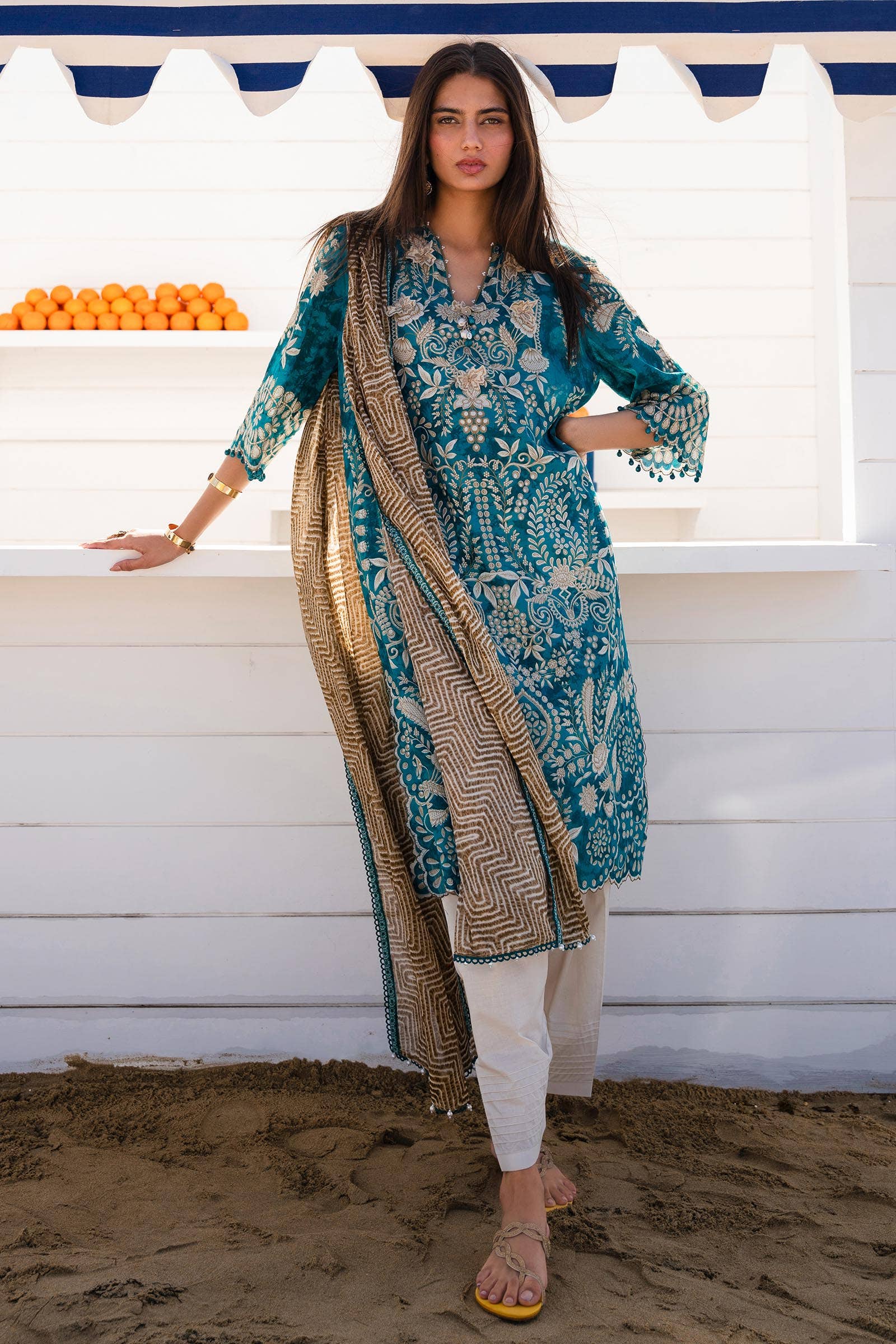 Sana Safinaz | Mahay Spring 24 | H241-018B-2BG - House Of Anaya