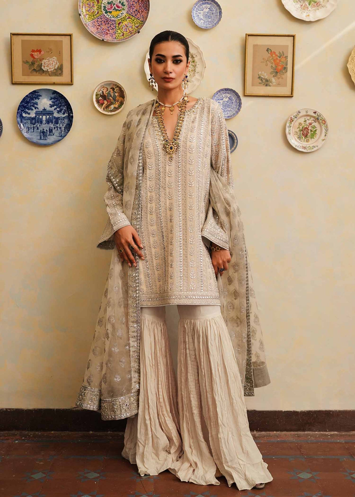 Mahgul | Eid Edit 2024 | Crushed Silver - House Of Anaya