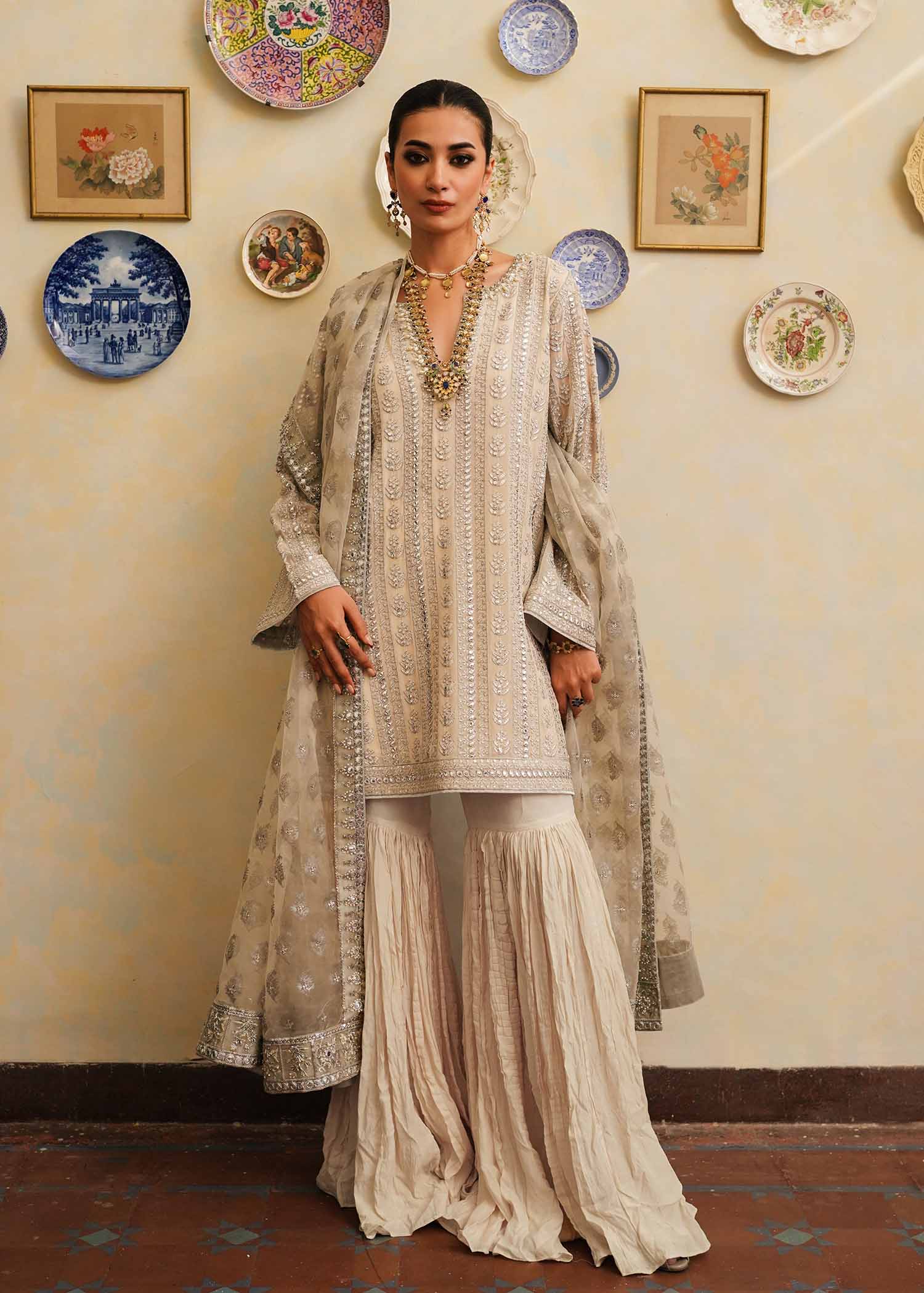 Mahgul | Eid Edit 2024 | Crushed Silver - House Of Anaya