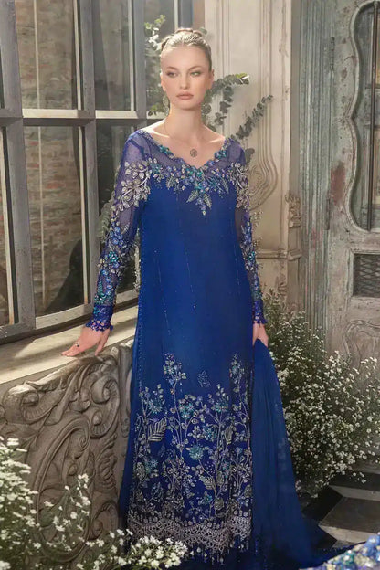Maria B | Mbroidered Wedding Edition 23 | Cobalt Blue BD-2704 - House Of Anaya
