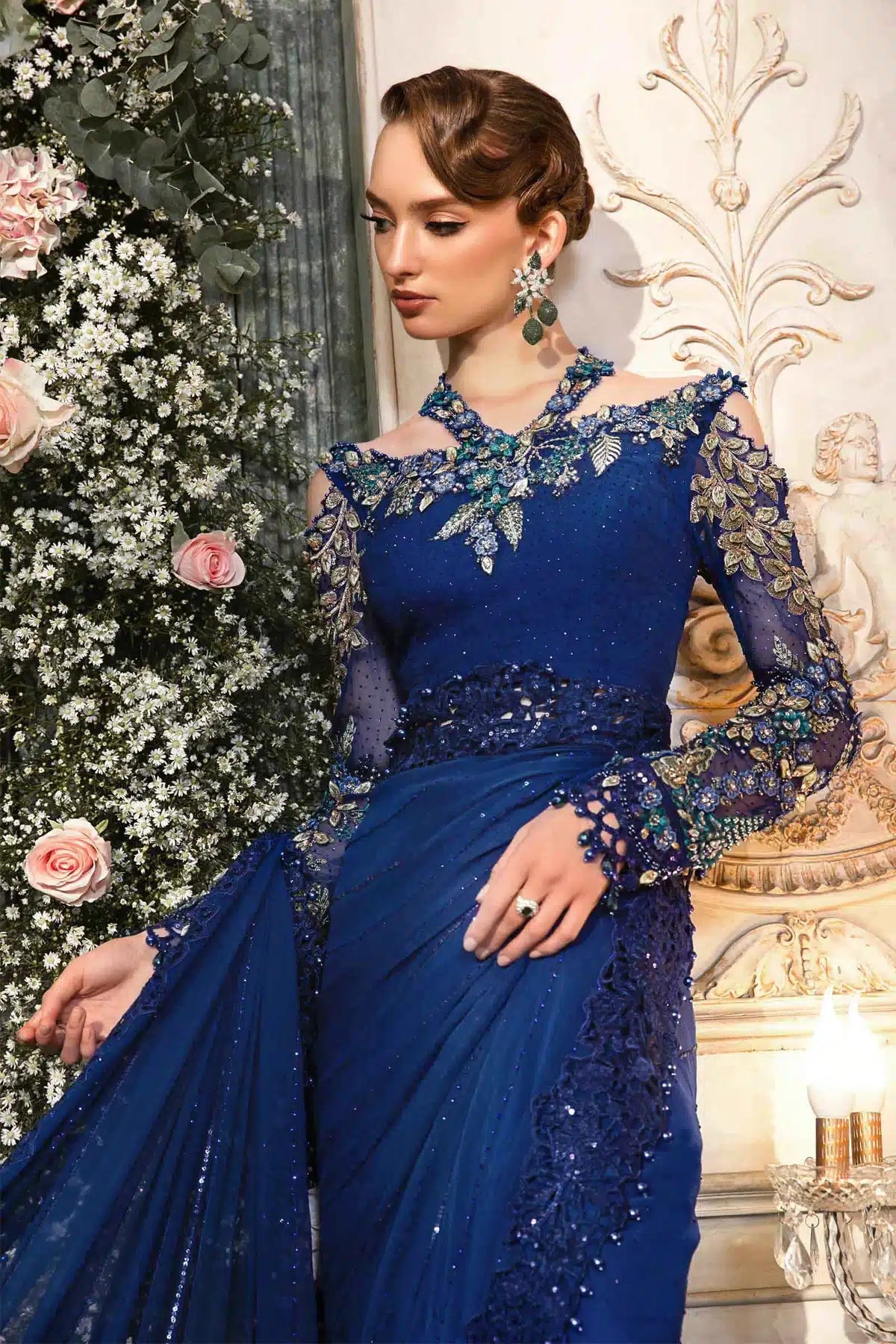 Maria B | Mbroidered Wedding Edition 23 | Cobalt Blue BD-2704 - House Of Anaya