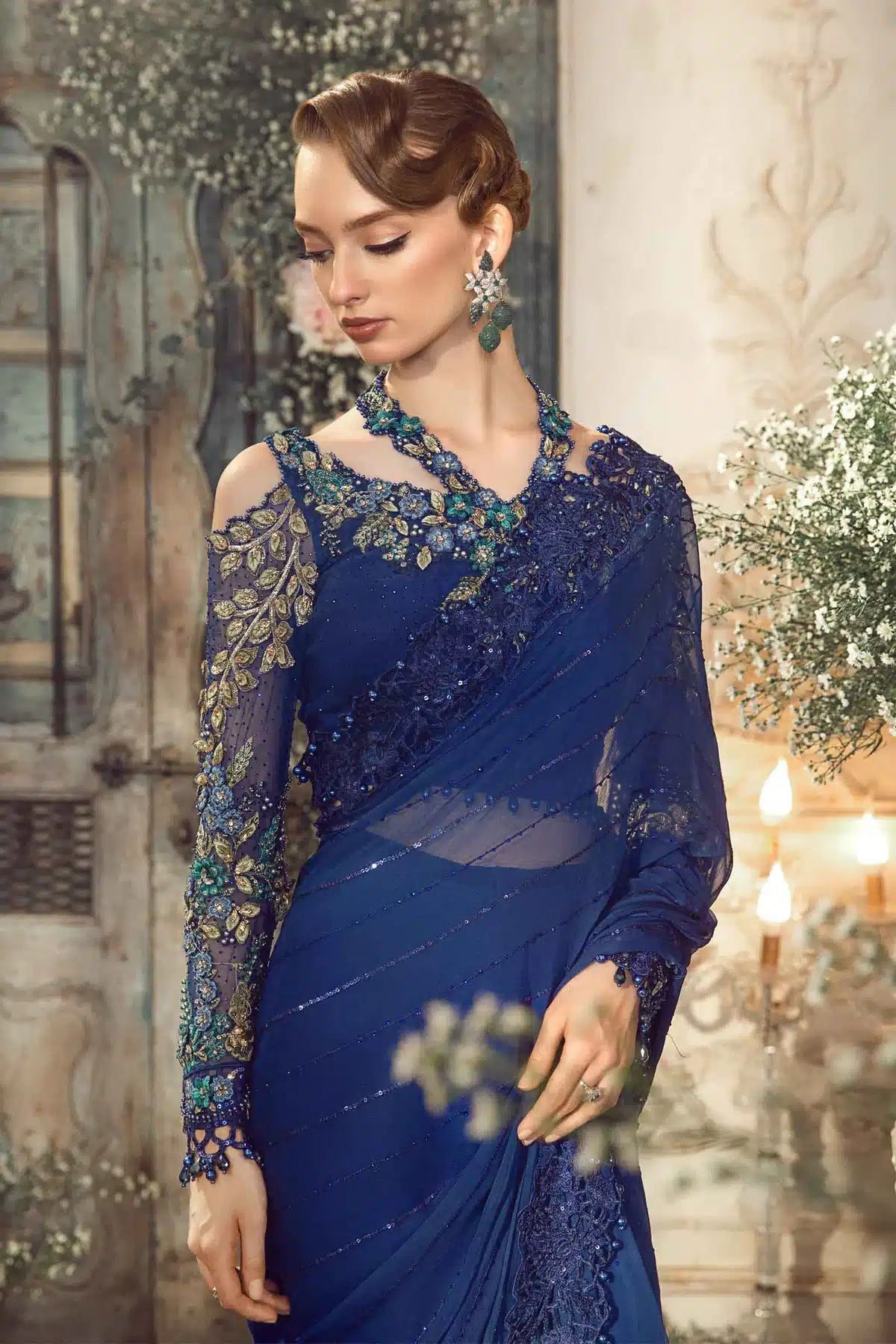 Maria B | Mbroidered Wedding Edition 23 | Cobalt Blue BD-2704 - House Of Anaya