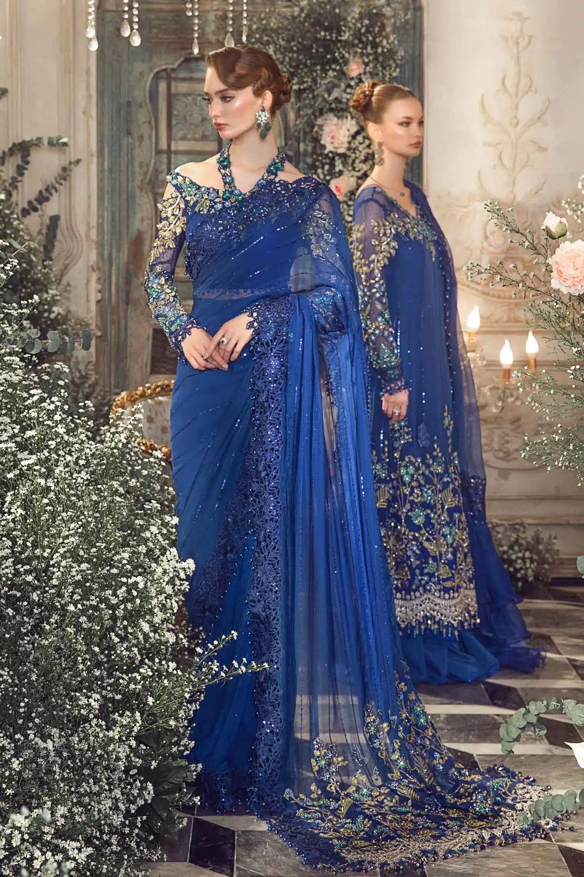Maria B | Mbroidered Wedding Edition 23 | Cobalt Blue BD-2704 - House Of Anaya