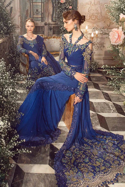 Maria B | Mbroidered Wedding Edition 23 | Cobalt Blue BD-2704 - House Of Anaya