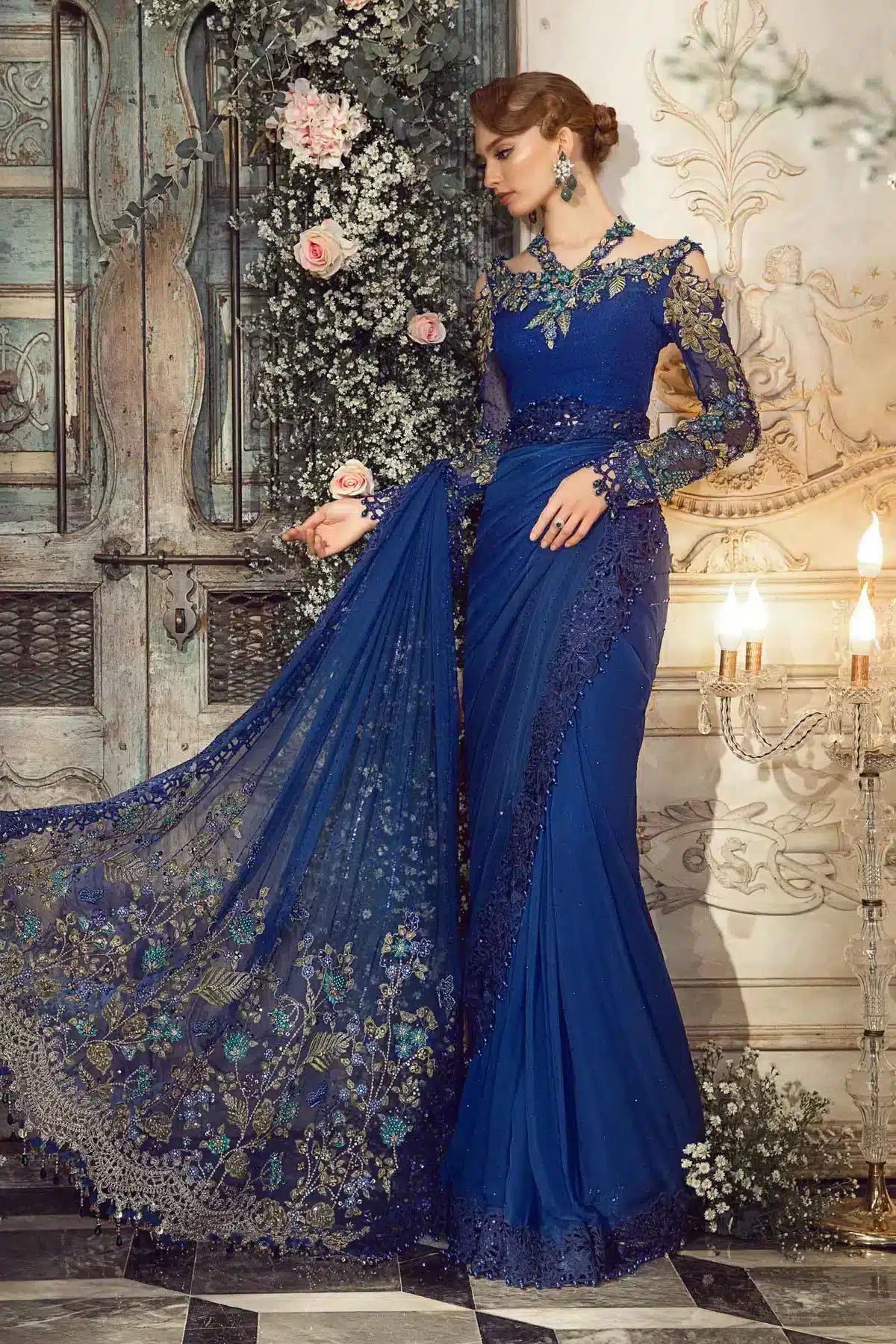 Maria B | Mbroidered Wedding Edition 23 | Cobalt Blue BD-2704 - House Of Anaya