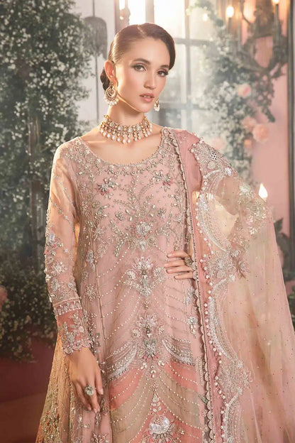 Maria B | Mbroidered Wedding Edition 23 | Pastel Pink BD-2706 - House Of Anaya