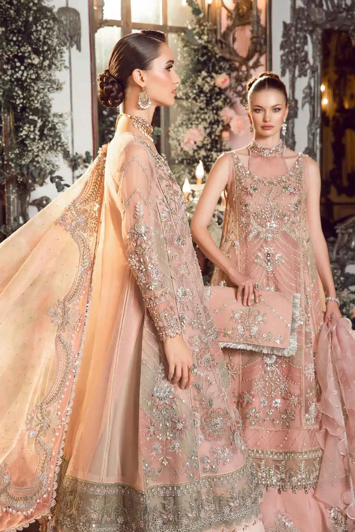 Maria B | Mbroidered Wedding Edition 23 | Pastel Pink BD-2706 - House Of Anaya